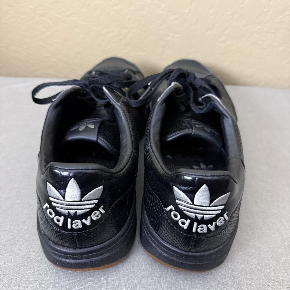 Adidas Rod Laver Lux Black Leather Gum Sole Sneakers Men’s US 12 D74107